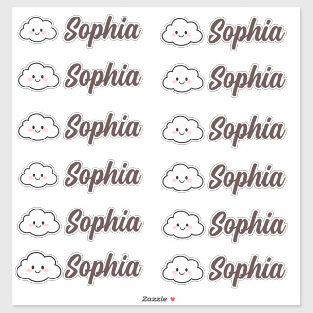 Cute Kawaii Cloud Personalised Name (Sheet)