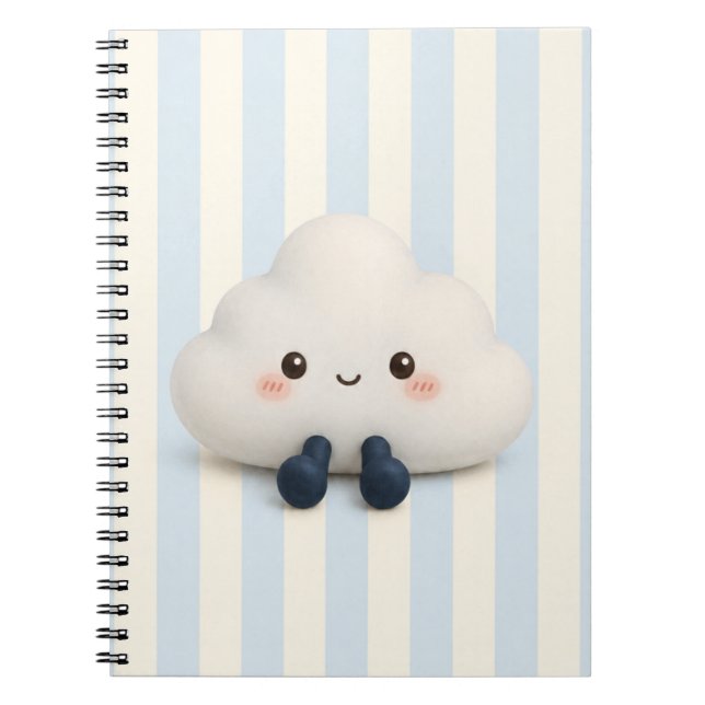 Cute Kawaii Cloud Spiral Notebook (Front)