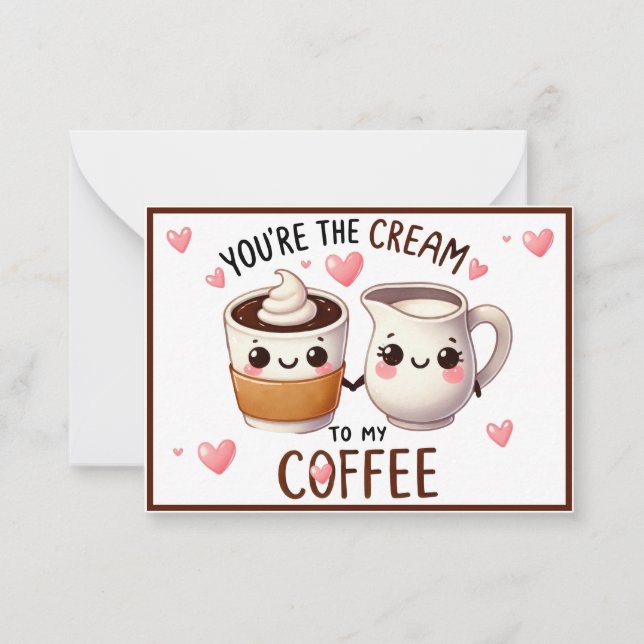 Cute Kawaii Coffee and Cream Card (Front)