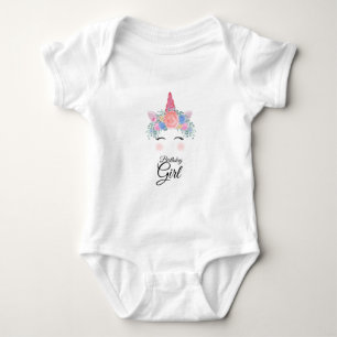 Cute Kawaii Colourful Rainbow Unicorn Birthday Gir Baby Bodysuit