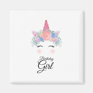 Cute Kawaii Colourful Rainbow Unicorn Birthday Gir Magnet