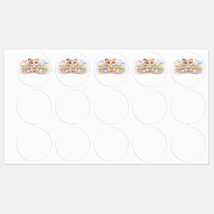 Cute Kawaii Congratulations Cat Pastel Pink Floral