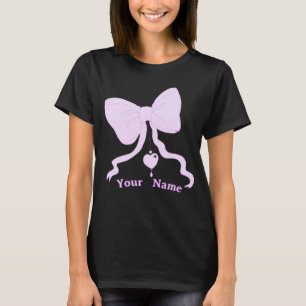 Cute Kawaii Coquette Purple Bow Custom T-Shirt