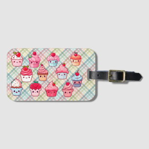 Cute kawaii cupcake food muffin luggage tag