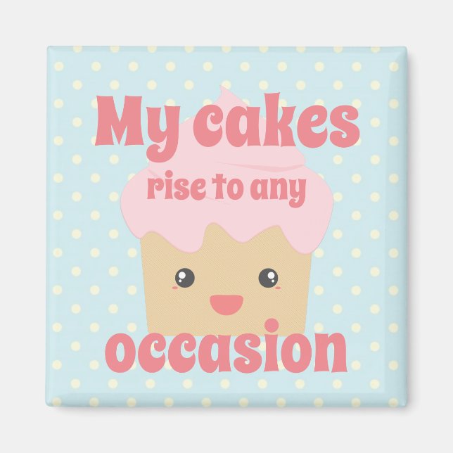 Cute Kawaii Cupcake Fun Quote Dotty Magnet (Front)