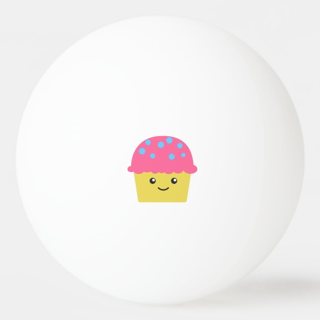 Cute Kawaii Cupcake Ping Pong Ball (Front)