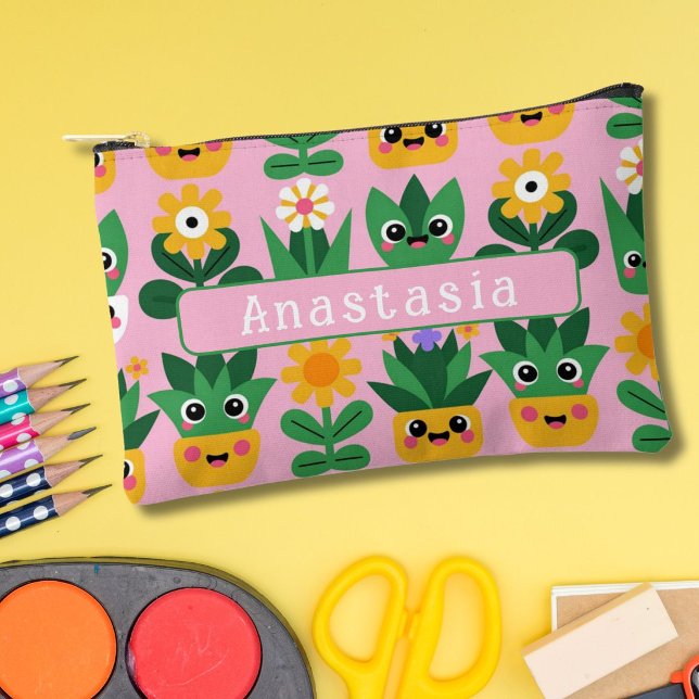 Cute Kawaii Customisable Pot Plant Print Accessory Pouch (Creator Uploaded)