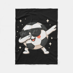 Cute Kawaii Dabbing Soccer Byll Cartoon Funny Illu Fleece Blanket