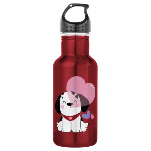 Cute Kawaii Dalmatian Puppy Dog with Hearts 532 Ml Water Bottle