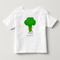 Cute kawaii dancing broccoli cartoon illustration