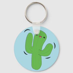 Cute kawaii dancing cactus keychain