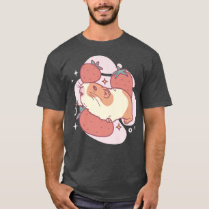 Cute Kawaii Designs  Guinea Pig Playing In Strawbe T-Shirt