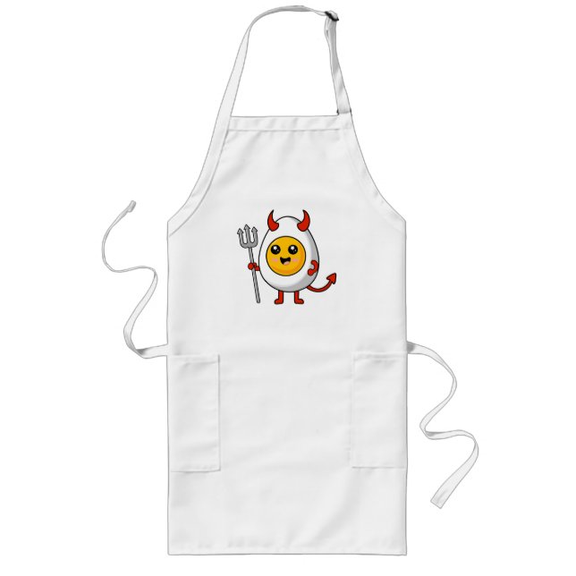 Cute Kawaii Deviled Egg Long Apron (Front)