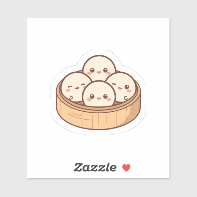 Cute Kawaii Dim Sum Bamboo Steamer Sticker | Adora (Sheet)