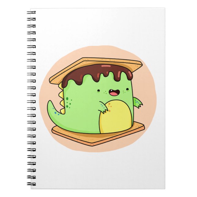 Cute Kawaii Dino-smore Notebook (Front)