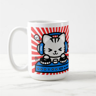 Cute Kawaii DJ Cat Anime Music Lover Coffee Mug