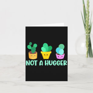 Cute Kawaii Do Not Hug I'm Not A Hugger Cactus Card