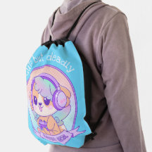 Cute Kawaii Dog with Wings Gamer Girl Gift Blue