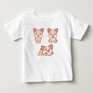 Cute Kawaii dogs Baby T-Shirt