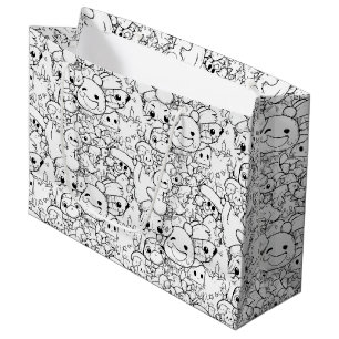Cute Kawaii Doodle Characters (1) Large Gift Bag