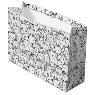 Cute Kawaii Doodle Characters (2) Large Gift Bag