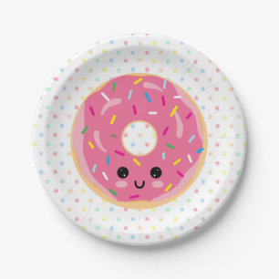Cute Kawaii Doughnut sweet food Paper Plate