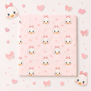Cute Kawaii Duck Girl Birthday Party Napkin