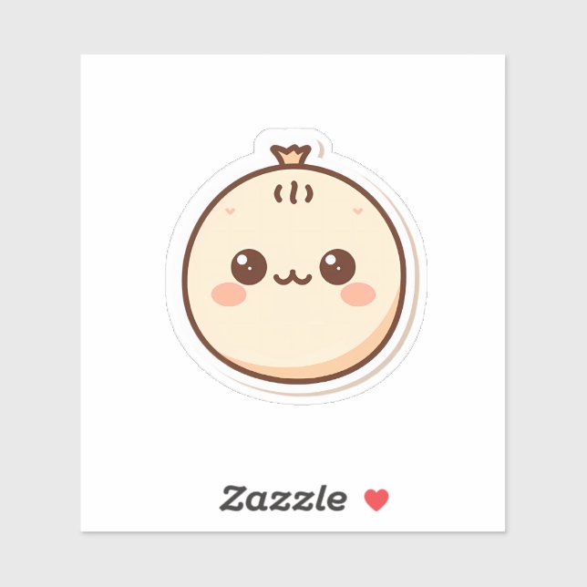 Cute Kawaii Dumpling Sticker | Adorable Cartoon Fo (Sheet)