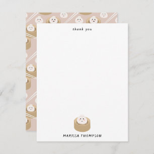 Cute Kawaii Dumplings Steamer Chopsticks  Thank You Card