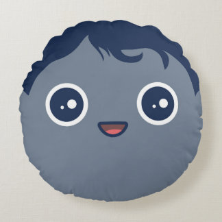 Cute Kawaii Dwarf Planet Pluto Round Cushion