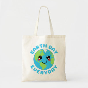 Cute Kawaii Earth Day Everyday Tote Bag