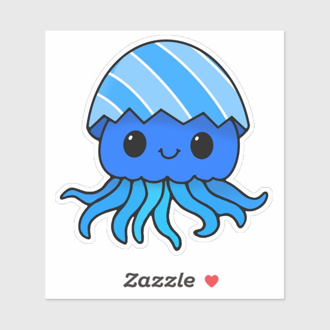 Cute Kawaii Easter Egg Jellyfish Sticker (Sheet)