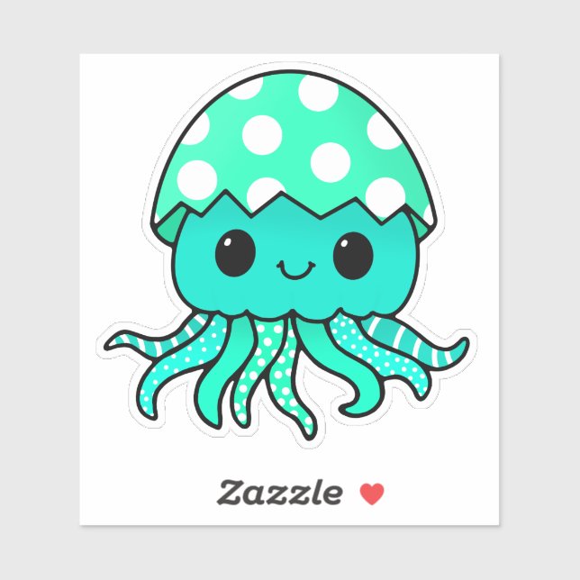 Cute Kawaii Easter Egg Jellyfish Sticker (Sheet)