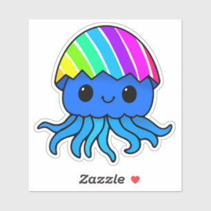 Cute Kawaii Easter Jellyfish Rainbow Sticker