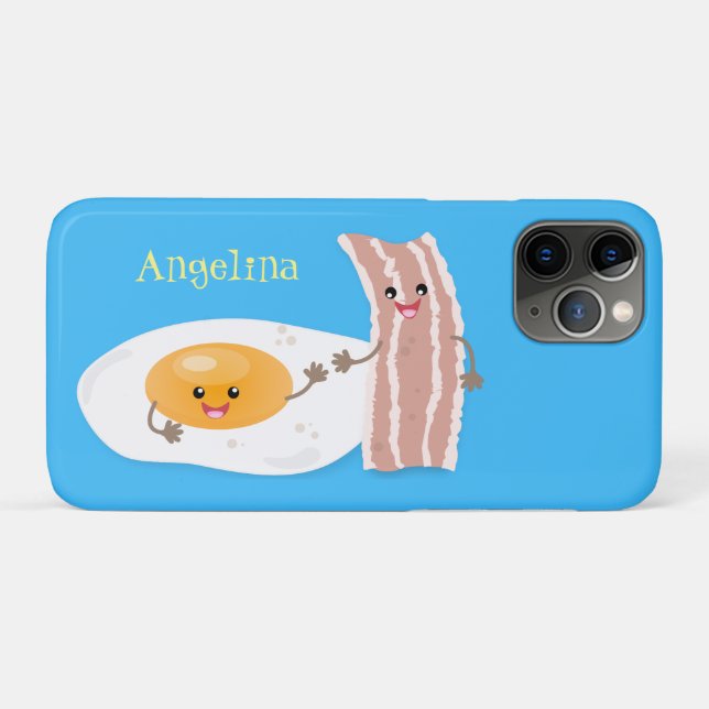 Cute kawaii egg and bacon cartoon illustration Case-Mate iPhone case (Back (Horizontal))