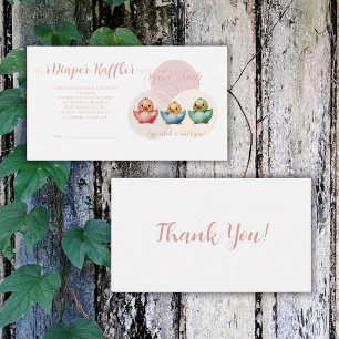 Cute Kawaii Egg Birds Pastel Coloured Baby Shower  Enclosure Card
