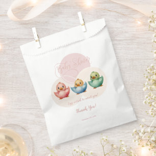 Cute Kawaii Egg Birds Pastel Coloured Baby Shower Favour Bag
