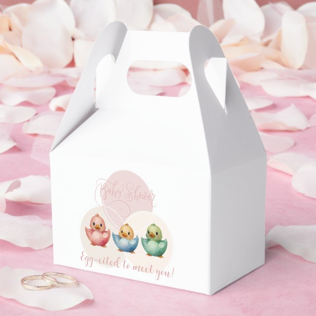 Cute Kawaii Egg Birds Pastel Coloured Baby Shower Favour Box (Wedding)