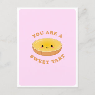 Cute Kawaii Egg Tart Dessert Food Pun Love Quote Postcard