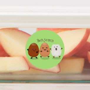 Cute kawaii eggs funny cartoon illustration
