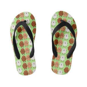 Cute kawaii eggs funny cartoon illustration kid's thongs