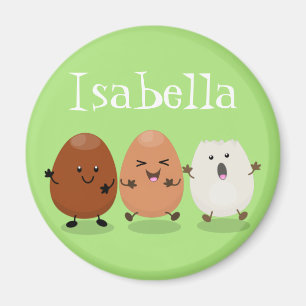 Cute kawaii eggs funny cartoon illustration magnet
