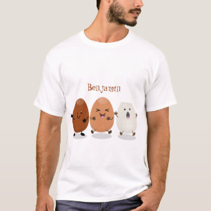 Cute kawaii eggs funny cartoon illustration T-Shirt