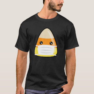 Cute Kawaii Face Mask Candy Corn Halloween Funny G T-Shirt
