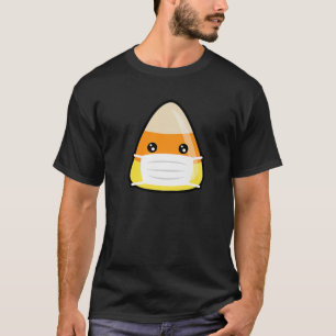 Cute Kawaii Face Mask Candy Corn Halloween Funny G T-Shirt