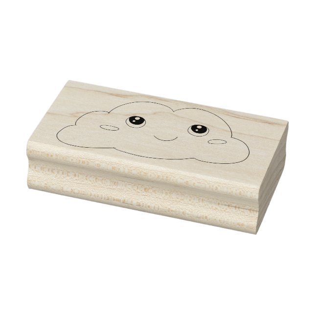 Cute Kawaii Face Smiling Cloud Art Stamp (Stamp)