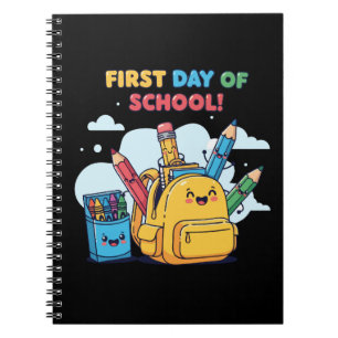 Cute Kawaii First Day of School! Cartoon Backpack  Notebook