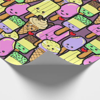 Cute Kawaii Food Pattern Wrapping Paper