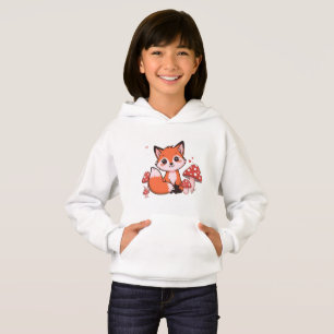 Cute Kawaii Fox with Mushrooms Cartoon Art