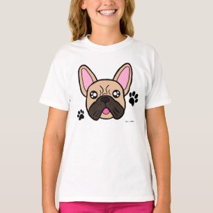 Cute Kawaii French Bulldog and Paw Prints Kids T-Shirt